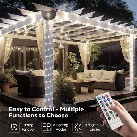 Solar Rope Lights 39FT Waterproof LED Outdoor String Lights for Patio Garden - Picture 4 of 8
